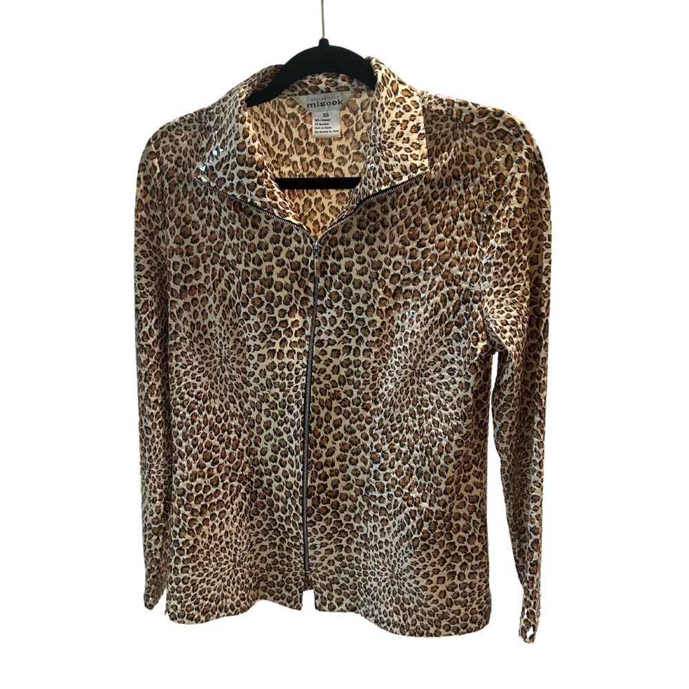 Exclusively Misook Leopard Sequin Jacket | Size XS | Vintage 90s